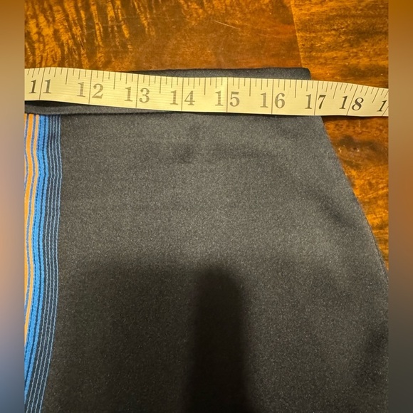 J. Crew Vintage Silk Blend Neon Stripe Navy Mini Preppy Pencil Skirt Sz 8 - Picture 7 of 8